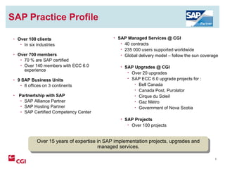 SAP Practice Profile ,[object Object],[object Object],[object Object],[object Object],[object Object],[object Object],[object Object],[object Object],[object Object],[object Object],[object Object],[object Object],[object Object],[object Object],[object Object],[object Object],[object Object],[object Object],[object Object],[object Object],[object Object],[object Object],[object Object],[object Object],[object Object],Over 15 years of expertise in SAP implementation projects, upgrades and managed services. 