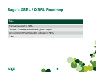 SAGE iXBRL Portfolio Update | PPT