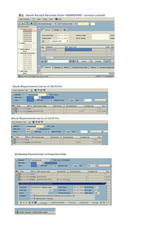 (6) Develop Planned Order in Production Order
 