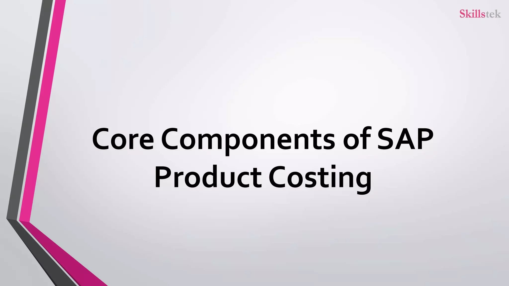 Core Components of SAP
Product Costing
 