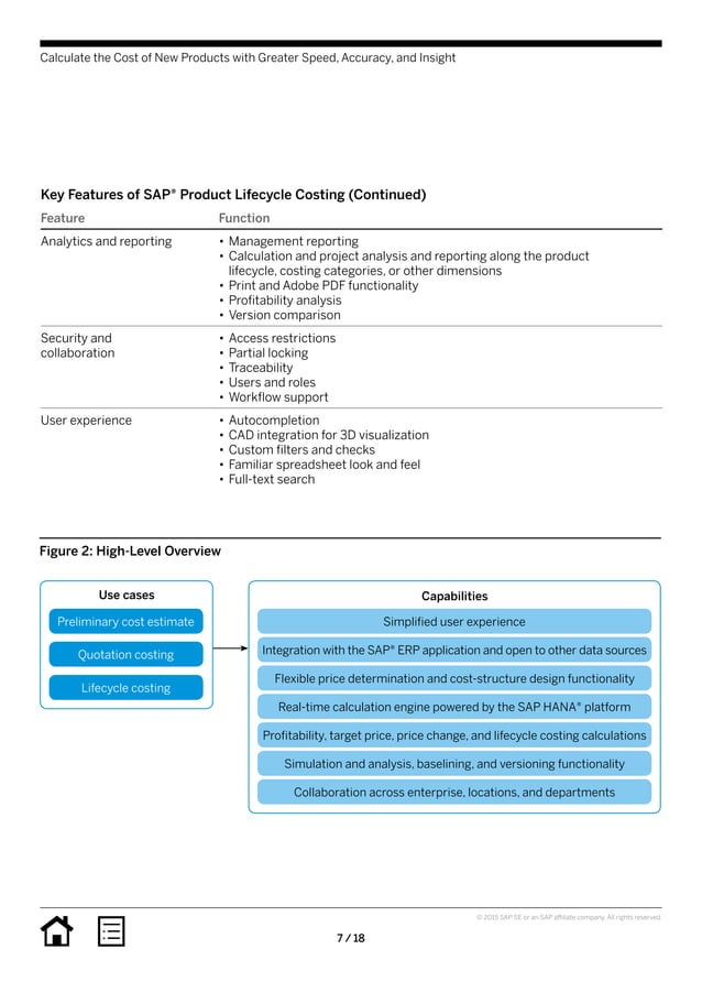 Sap Product Lifecycle Costing solution in detail PDF