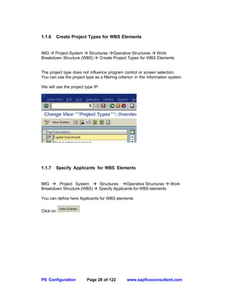 SAP PROJECT SYSTEMS CONFIGURATION Document | PDF