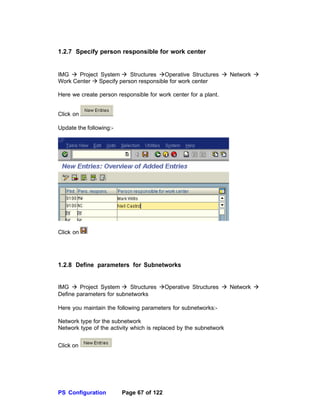 SAP PROJECT SYSTEMS CONFIGURATION Document | PDF