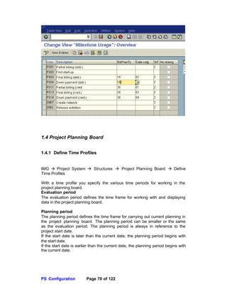 SAP PROJECT SYSTEMS CONFIGURATION Document | PDF