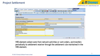 info@itchamps.com | www.itchamps.com
Project Settlement
23
© 2015 ITChamps Software Private Limited
 