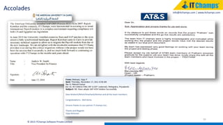 info@itchamps.com | www.itchamps.com
55
© 2015 ITChamps Software Private Limited
Accolades
 