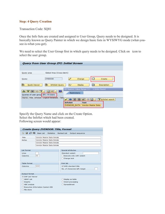 Sap query creation & transcation code creation for sap query | PDF ...