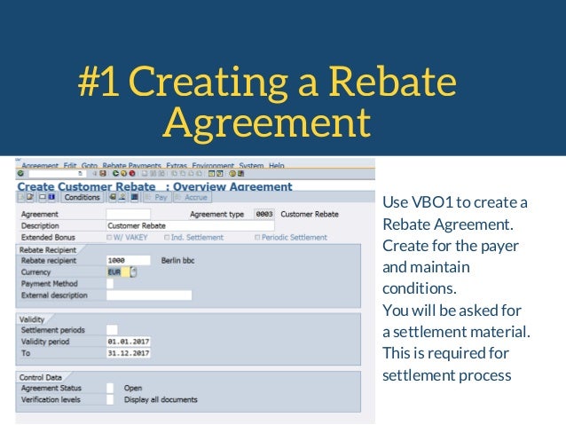 Sap Rebate Agreement Process