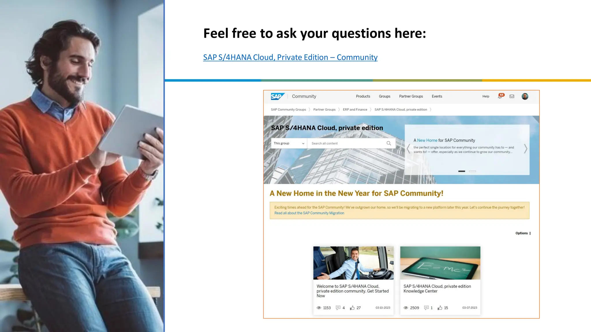 Feel free to ask your questions here:
SAP S/4HANA Cloud, Private Edition – Community
 