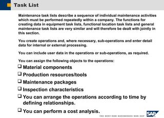 Sap Task List Examples Comprehensive Guide to SAP PM Module and Enterprise Asset Management | PPT