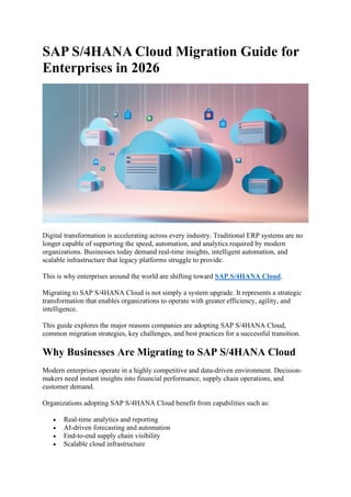 Comprehensive SAP S/4HANA Cloud Migration Guide for Enterprises in 2026 ...