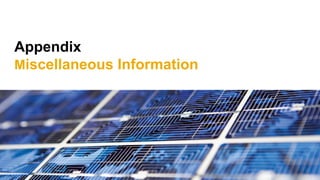 Appendix
Miscellaneous Information
 