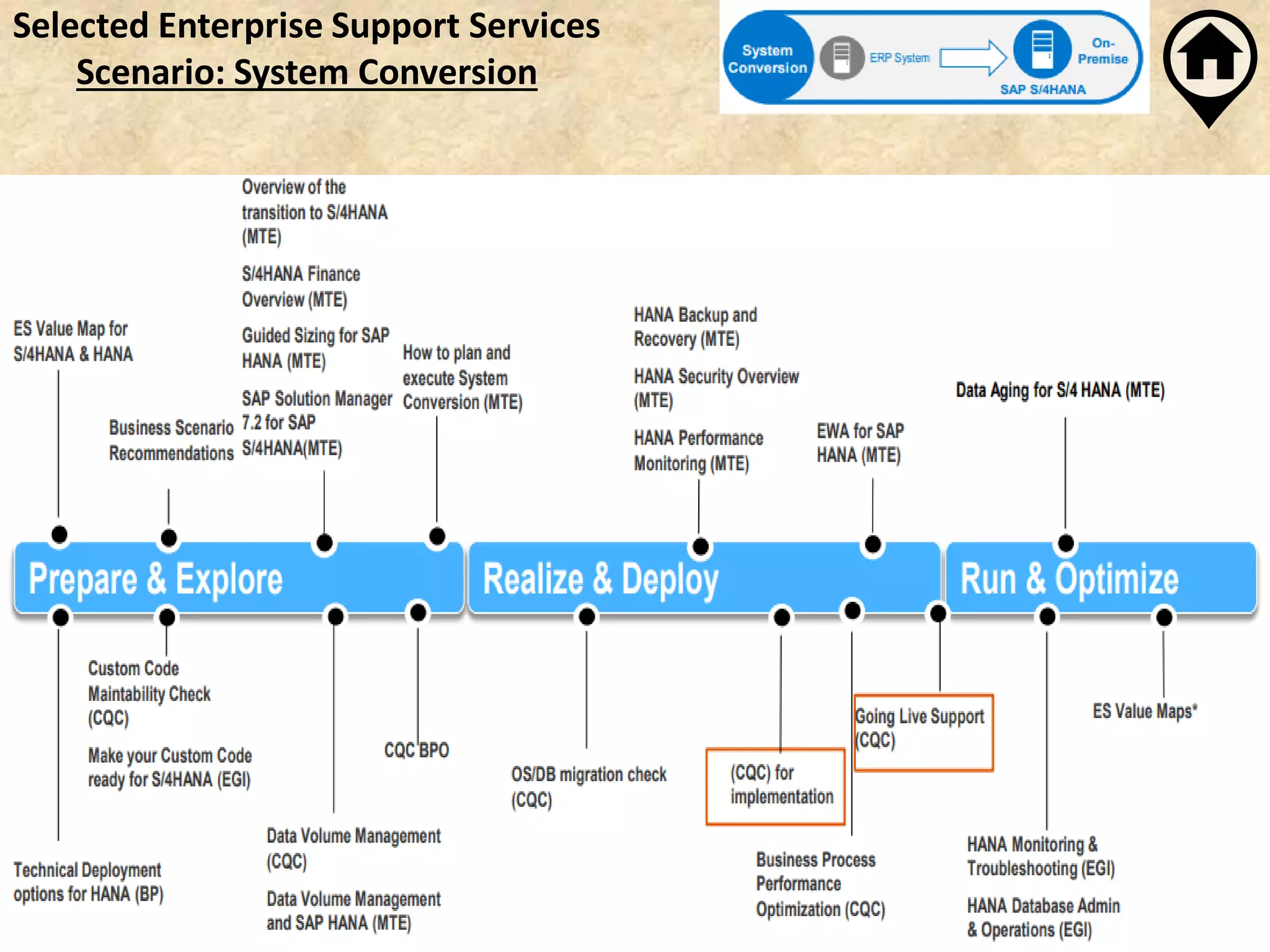 Selected Enterprise Support Services
Scenario: System Conversion
 
