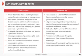Wise Men Confidential
S/4 HANA Key Benefits
22
 