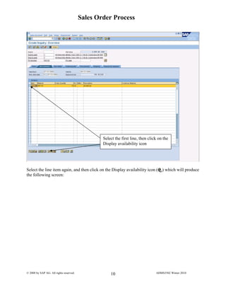 Sap sales order process exercise ecc6 | PDF