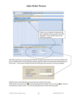 Sap Sales Order Processig Code Sap sales order process exercise ecc6 | PDF