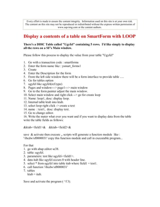 Sap sapscripts tips and tricks | PDF