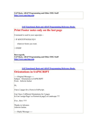 Sap sapscripts tips and tricks | PDF