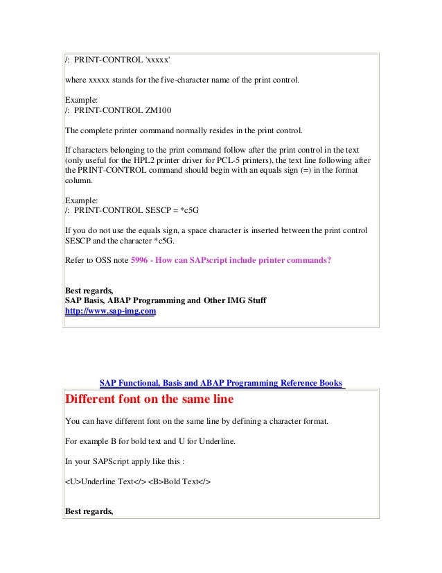 Sapscript Print Program Example