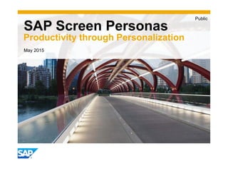 SAP Screen Personas
Productivity through Personalization
Public
May 2015
 