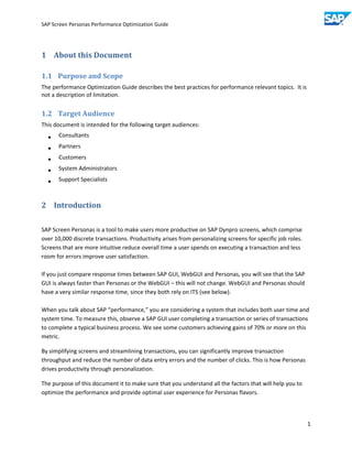 Sap screen personas performance optimization guide v0.96