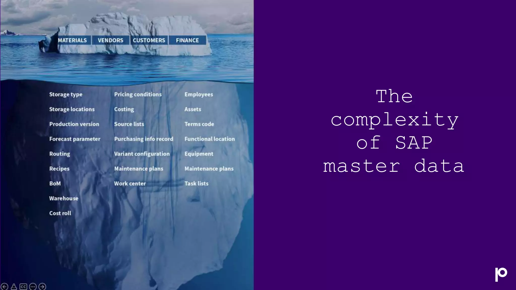 The
complexity
of SAP
master data
 