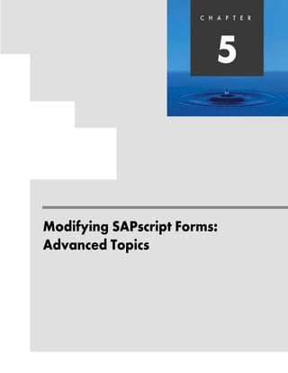 Modifying SAPscript Forms: The Basics JIR

The next step is to find out whether or not additional ABAP
programming is needed to fill the variable, or if the new variable has
been automatically filled in. When you look up the field name, notice
the table name where the field is stored. For XBLNR, the table is
VBAK.
Table 4–3 shows the name of all tables where no additional ABAP
programming is necessary:
If additional ABAP programming is necessary, the following
programs have been provided to fill the variables. However, this
guide does not provide programming instructions.
Table 4–4 shows the user exit program names:
In the sales order print program, the header data is collected in
VBDKA. The item data structure is POS.
Table 4–3 Tables that do not require ABAP programming
Document Tables
Sales Order Header VBAK
Sales Order Item VBAP
Packing List Header LIKP
Packing List Item LIPS
Picking List Header LIKP
Picking List Item LIPS
Invoice Header VBRK
Invoice Item VBRP
Table 4–4 User exit program names
Document Program
Sales Order V05DZZEN
Packing List V05OZZEN
Picking List V05AZZEN
Invoice V05NZZEN
 