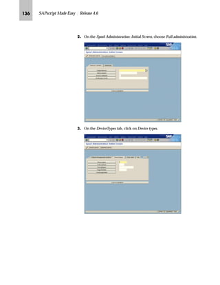 JLI SAPscript Made Easy | Release 4.6
PG In the Design Window:
zG Select LOGO window.
{G Right-click to access the form layout manipulation menu and
choose Edit text.
The PC Editor for the LOGO window appears.
QG From the PC Editor tool bar, choose .
RG On the Creating Additional Information screen:
zG Select Command.
{G Enter INCLUDE ZHEX-MACRO-LOGO OBJECT TEXT ID ST in the
Command line.
|G Choose .
 