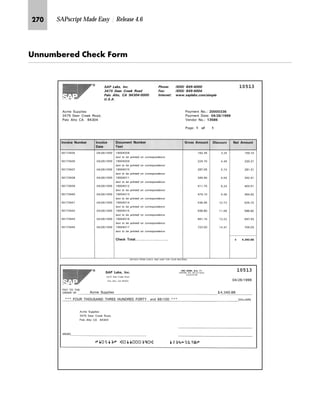 KNK SAPscript Made Easy | Release 4.6
_‚…… z‹z|~‹Œ
Leading spaces in a value can be replaced with a fill character. The
character immediately following the F in the specification is used as
the fill character.
l’‡z‘
VPERO)f 