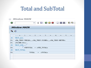 Total and SubTotal
 