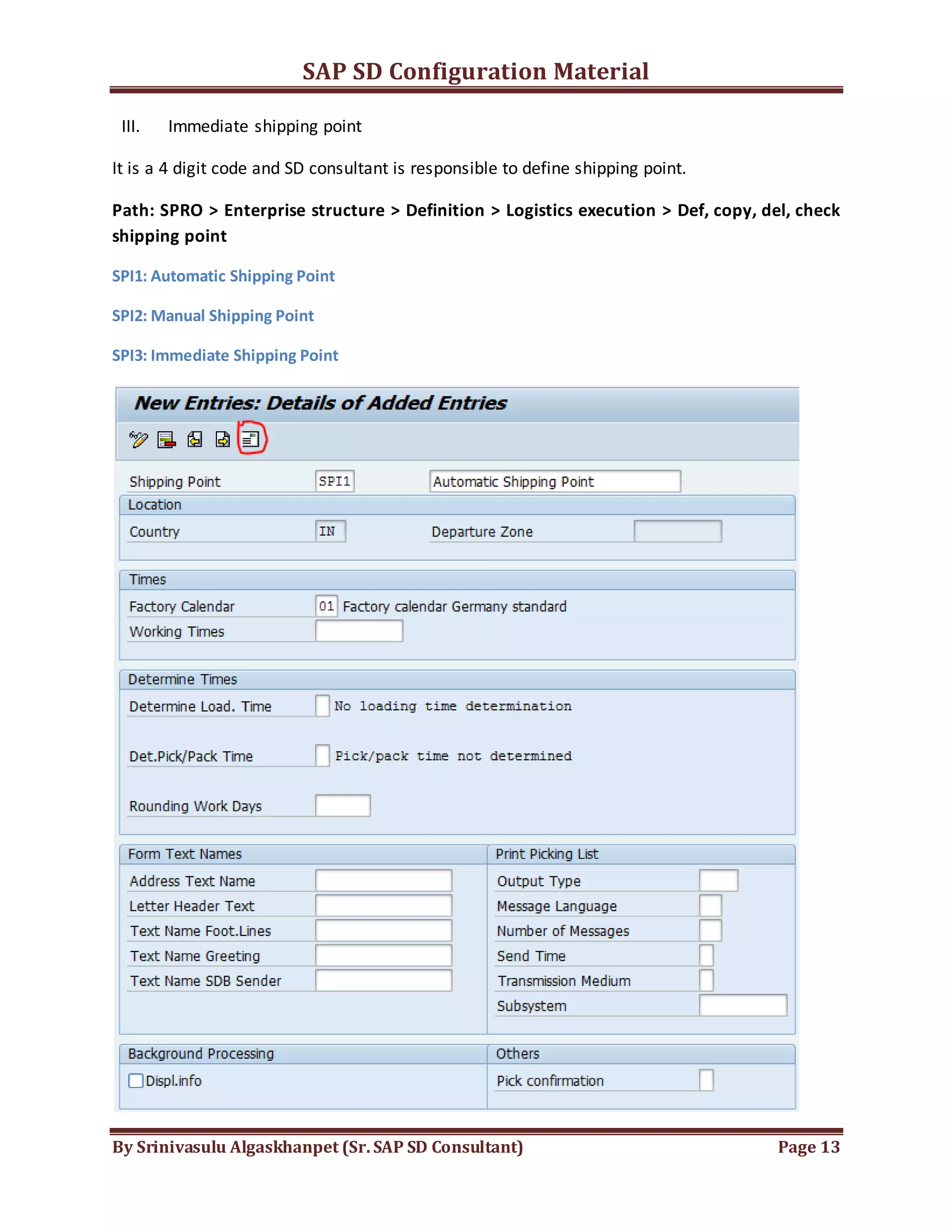 SAP SD Configuration Document | DOCX | Office Property | Real Estate