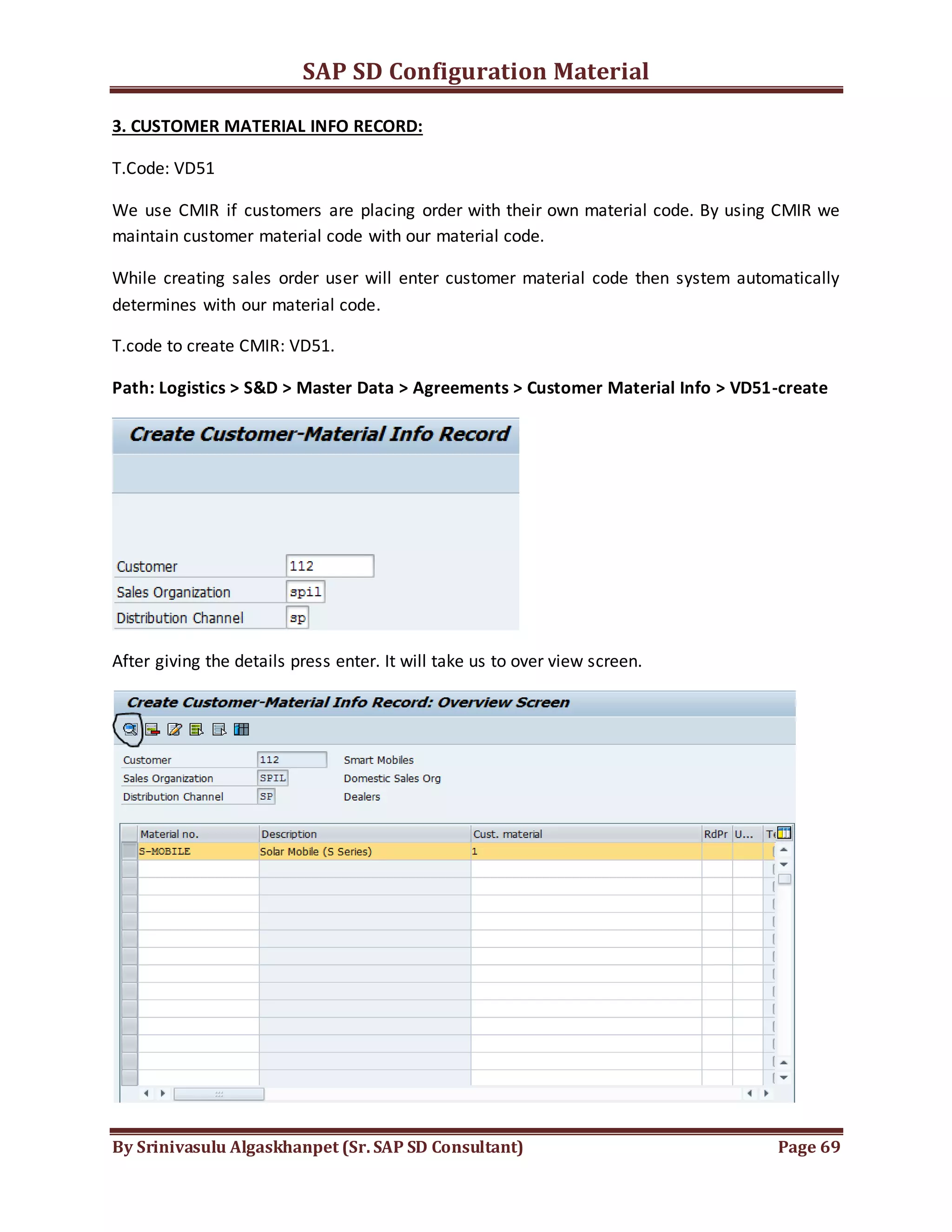 SAP SD Configuration Document | DOCX