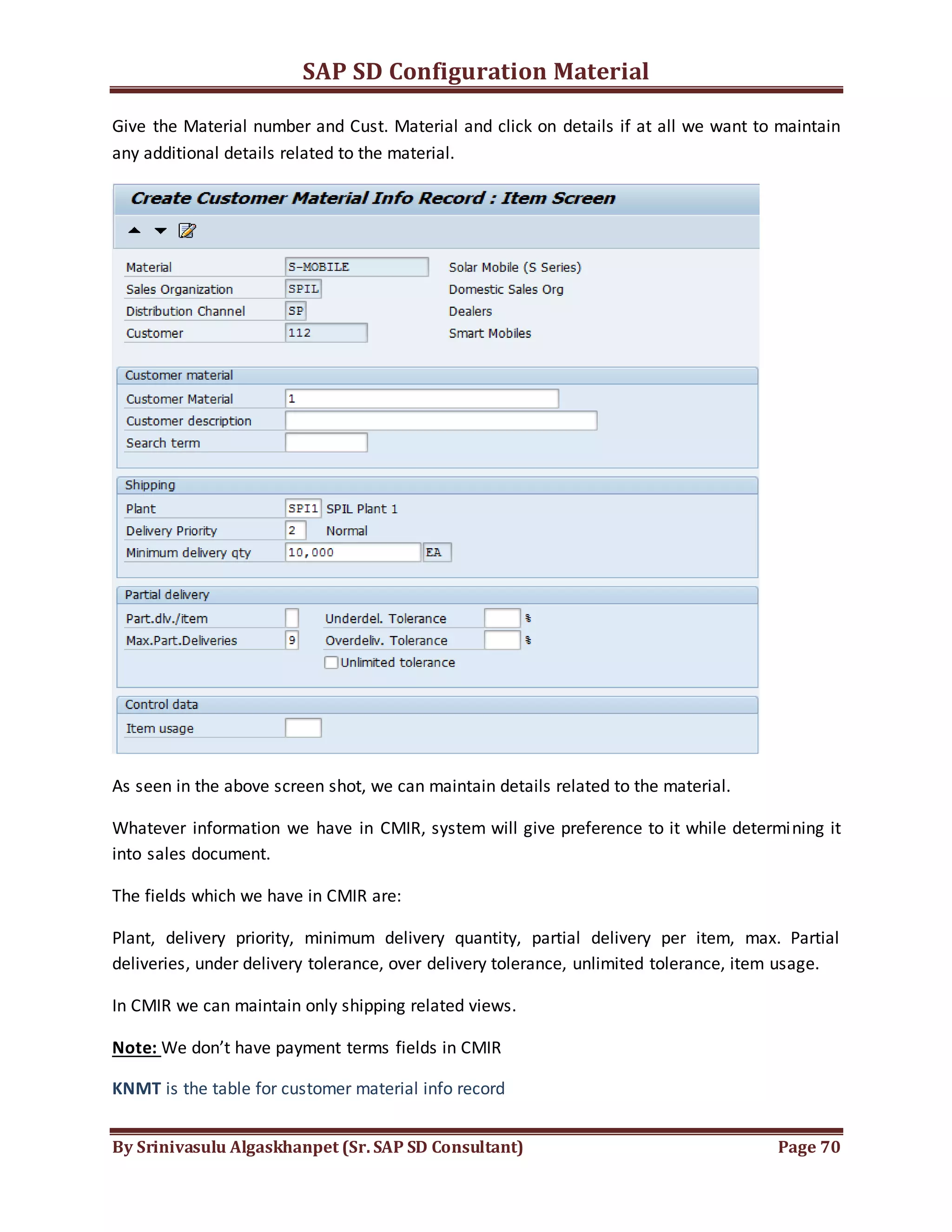 SAP SD Configuration Document | DOCX