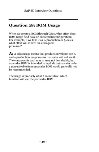 SAP SD Interview Questions with Explanation | PDF