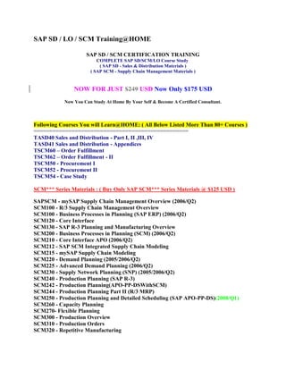 Sap sd lo scm training home | PDF