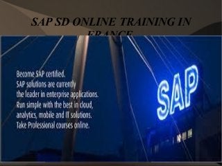 SAP SD ONLINE TRAINING IN
FRANCE
 