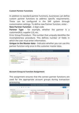 SAP SD PARTNER FUNCTIONALITIES xxxxxxxxx | DOCX