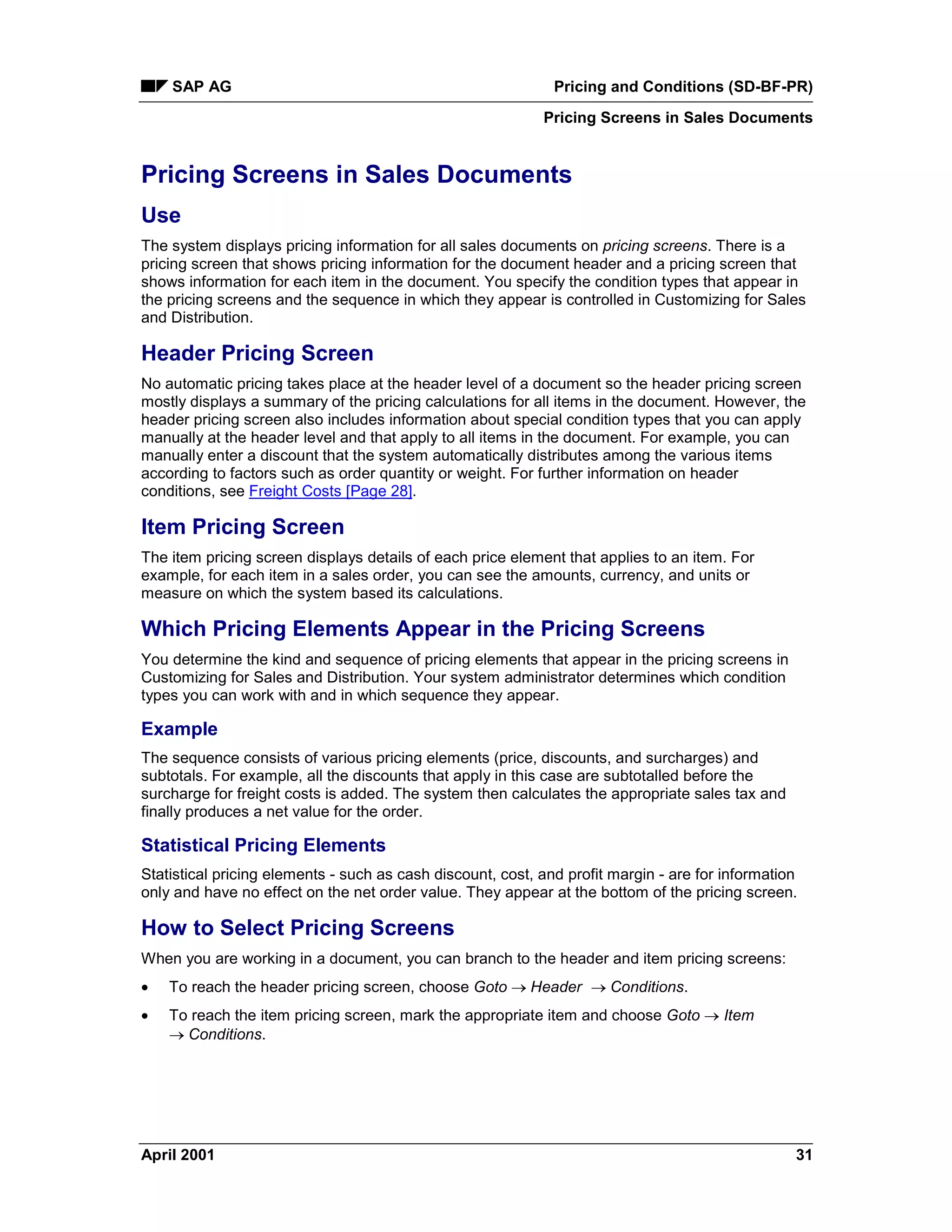Sap sd pricing | PDF