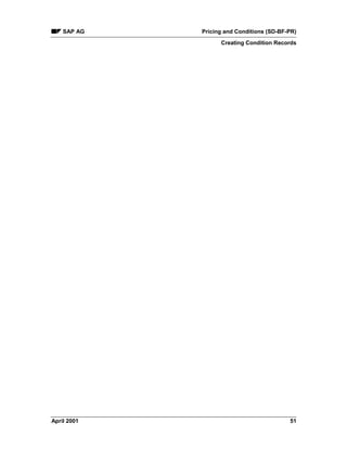 SAP AG Pricing and Conditions (SD-BF-PR)
Creating Condition Records
April 2001 51
 