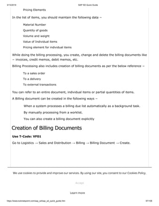 Sap Quick Reference Guide Layout Example Pdf Sap sd quick guide | PDF