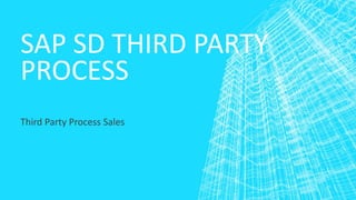 SAP SD THIRD PARTY
PROCESS
Third Party Process Sales
 