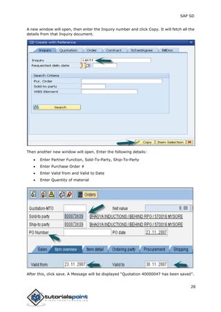 Sap sd tutorial | PDF