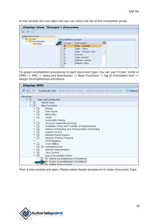 Sap sd tutorial | PDF