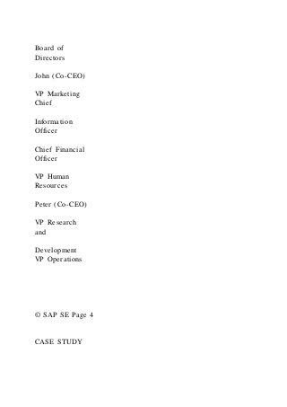 Sap Case Study Examples © SAP SE CASE STUDY | DOCX