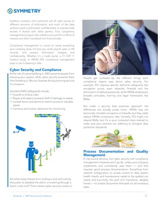 Roadmap to SAP® Security and Compliance | Symmetry | PDF