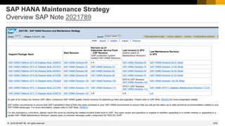 1378
© 2022 SAP SE. All rights reserved.
SAP HANA Maintenance Strategy
Overview SAP Note 2021789
2016-06
 