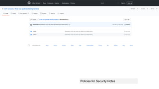 Policies for Security Notes
 