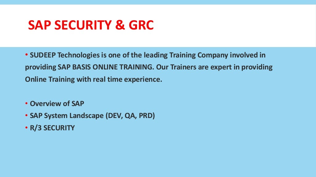 SAP SECURITY &amp; GRC Online Training in HyderabadUSAUK