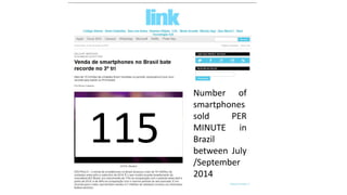 Number of
smartphones
sold PER
MINUTE in
Brazil
between July
/September
2014
115
 