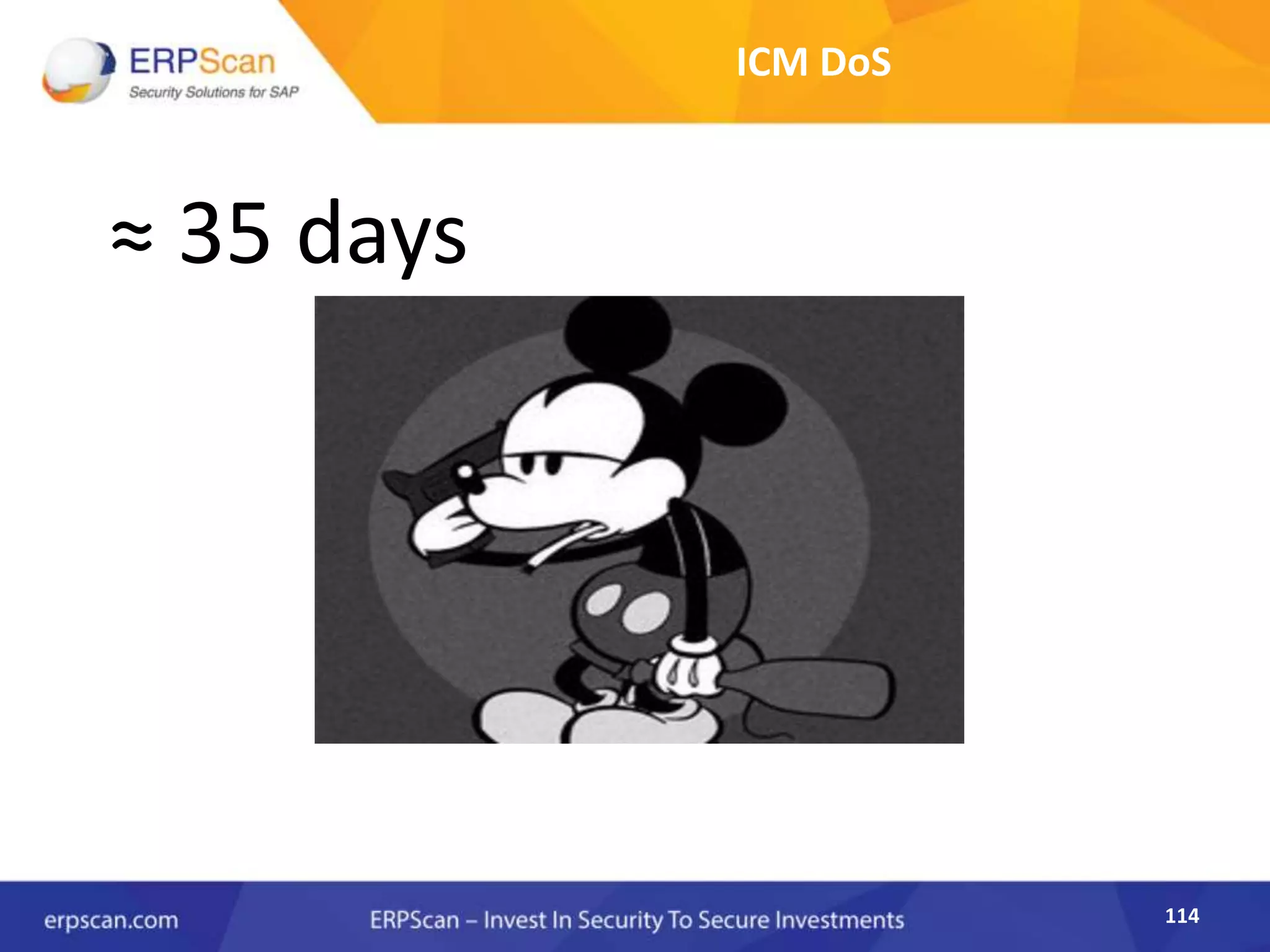 114
ICM DoS
≈ 35 days
 